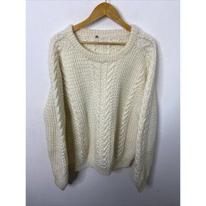 Handknit Cable Knit Men XL Sweater Fisherman Oversized Wool  Irish